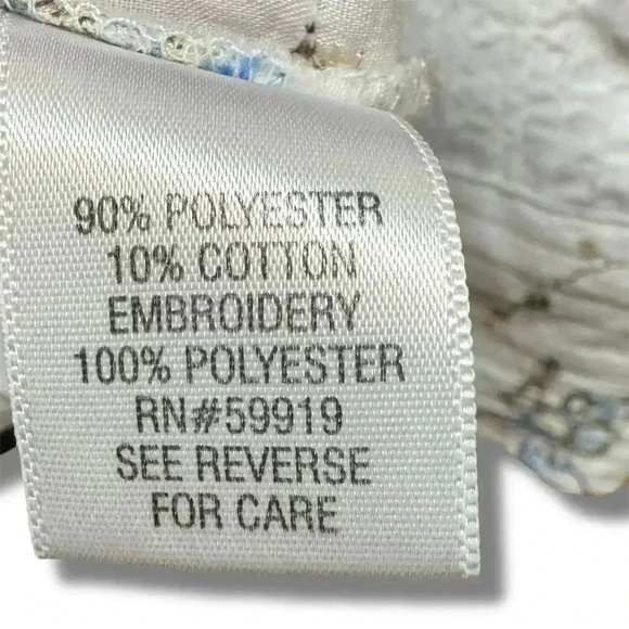 apt.9 Women's Floral Button-Up Shirt White Size M Long Sleeve - Picture 6 of 8